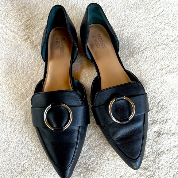 Bleeker & Bond Shoes - BLEEKER & BOND LEATHER O RING GLORIA BLACK FLATS SIZE 9